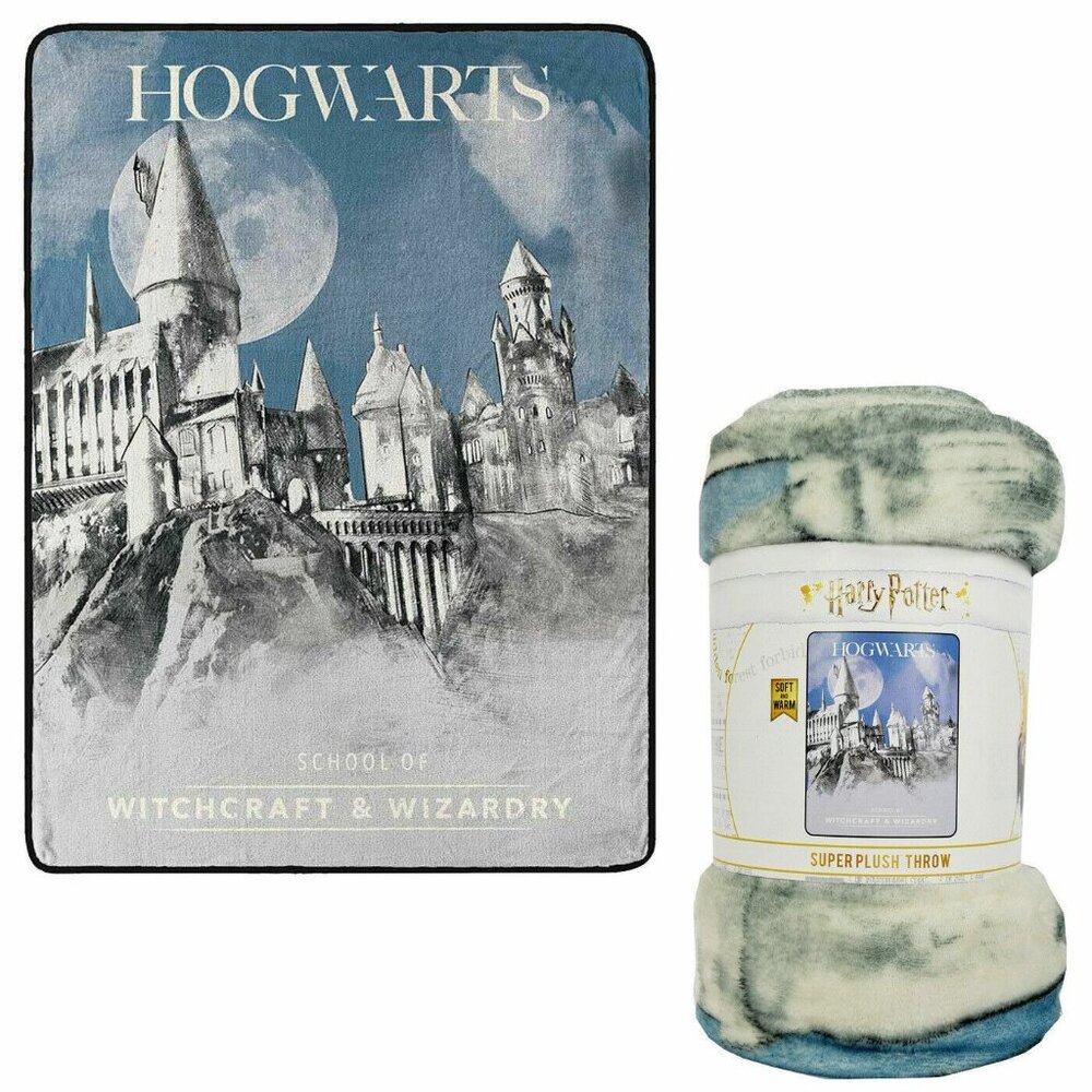 NEW Hogwart's Castle Harry Potter Soft Plush Throw Gift Blanket School Full Moon - Picture 2 of 3